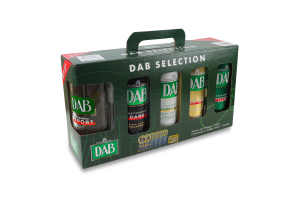 Набор подарочный Пиво Export + Dark + Wheat + Hoppy lager 4х0.5л + бокал DAB к/у