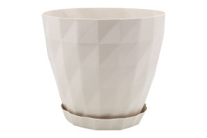 Вазон д/квітів Кристал 1,85л бежевий з підставкою Серінова