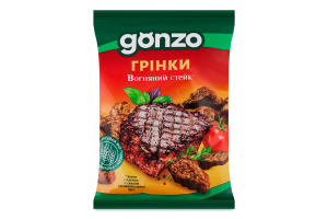 Сухарики житні зі смаком вогняного стейку Грінки Gonzo м/у 50г