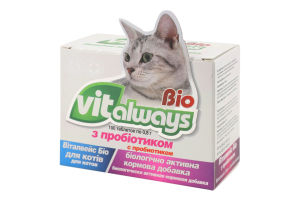 Добавка біологічно-активна кормова д/котів VITalways Bio з пробіотиком 100таблеток O.L.KAR.