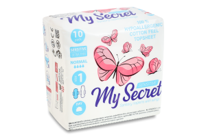 Прокладки гигиенические ультратонкие с крылышками Day Normal Sensitive My Secret 10шт