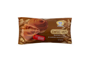 Булочка в глазурі зі смаком молочного шоколаду Sweet bun Рома м/у 0.16кг