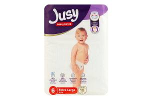 Трусики-подгузники для детей от 15кг 6 Extra large Jusy 18шт