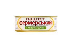 Паштет с мясом утки стерилизованный Фермерський ж/б 240г