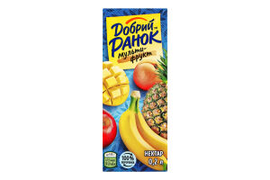 Нектар неосвітлений стерилізований Мультифрукт Добрий Ранок т/п 0.2л