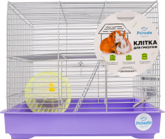Клітка д/гризунів Міккі фіолетова хром з колесом 37*25*30см Природа