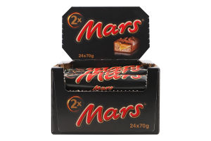 Батончик з нугою і карамеллю вкритий молочним шоколадом Mars м/у 2х35г