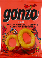 Кільця кукурудзяні зі смаком кленового сиропу і копченої паприки Gonzo м/у 40г
