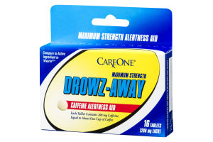 CareOne Drowz-Away Caffeine Alertness Aid Tablets Maximum Strength - 16 CT