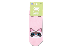 Шкарпетки дитячі Premier socks короткі котики р.20-24 св рожеві Арт.7471