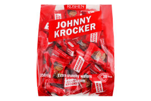 Вафли с начинкой со вкусом шоколада Johnny Krocker Roshen м/у 350г