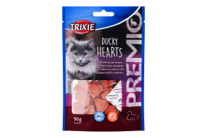 Лакомства для кошек утка и минтай Ducky Hearts Trixie д/п 50г