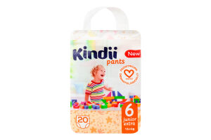 Трусики-підгузники для дітей 15+кг 6 Junior extra Pants Kindii 20шт