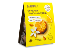 Цукерки Лимон-мигдаль з протеїном 73г Sunfill