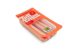 Сосиски варені Топтуни з індичкою Укрпромпостач-95 в/с лоток 0.38кг