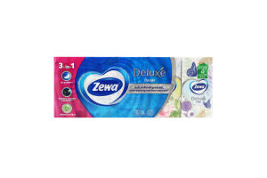 Платочки носовые 3-х слойные 21х21см Deluxe Zewa 10шт