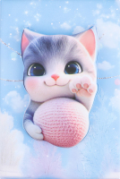 Блокнот ZiBi Kids Line Kitty 3D 145x210 80арк