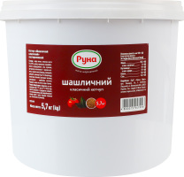 Кетчуп пастеризований Шашличний класичний Руна відро 5.7кг