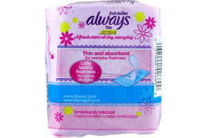 Always Fresh Dailies Thin Active Regular Liners Clean Scent