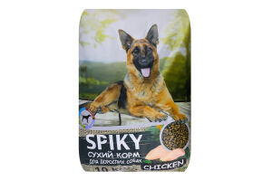 Корм сухой полнорационный для собак средней активности со вкусом курицы Spiky м/у 10кг