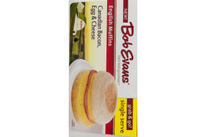 Bob Evans English Muffins Canadian Bacon, Egg & Cheese - 6 CT