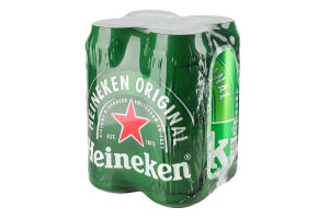 Пиво 4х500мл 5% светлое фильтрованное пастеризованное Original Heineken м/у