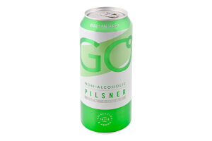 Пиво 500мл 0.5% безалкогольное светлое фильтрованное пастеризованное GO Pilsner Svyturys ж/б