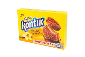 Печиво-сендвіч ванільний молочний смак Super Kontik к/у 6х45г