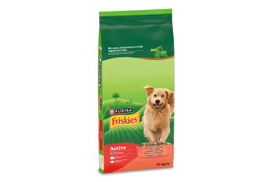 Корм сухой для взрослых собак с говядиной Active Friskies м/у 15кг