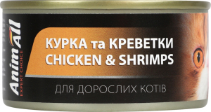 Корм д/котів з куркою та креветками 85г ж/б ЕнімАлл