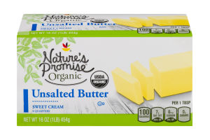 Nature's Promise Organic Unsalted Butter - 4 CT