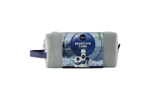 Набор Бальзам после бритья + Гель после бритья + Антиперспирант + Косметичка Sensitive care Nivea Men 4шт