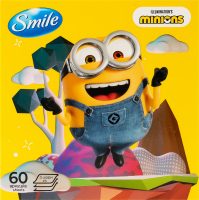 Серветки косметичні 3-х шарові Міньйони Smile 60шт