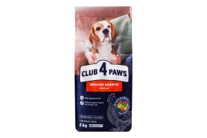 Корм сухой полнорационный для взрослых собак средних пород Premium Club 4 Paws м/у 2кг