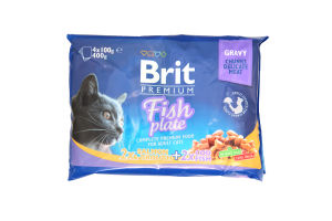 Корм Brit premium Fish plate 2х2 4*100г