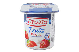 Десерт молочный 2.3% с клубникой Fruits Elle&Vire ст 125г