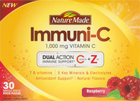 Nature Made Immuni-C 1,000 MG Vitamin C Single Serve Stick Packs Raspberry - 30 CT