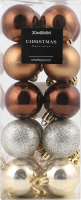 Набір куль новорічних бронза пластик 4см 20шт CAN300540