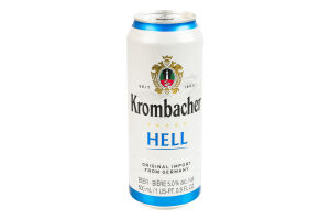 Пиво 0.5л 5% світле фільтроване пастеризоване Hell Krombacher з/б