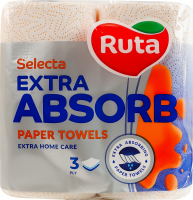 Полотенца бумажные 3-х слойные Extra absorb Selecta Ruta 2шт