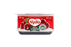 Сирок 4.2% збитий з наповнювачем фруктовим двошаровий Вишня Чудо ст 100г