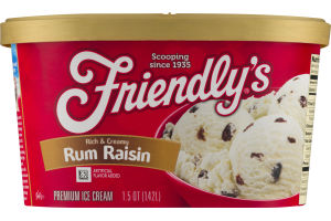 Friendly's Premium Ice Cream Rich & Creamy Rum Raisin