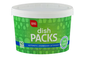 Smart Sense Dish Packs Automatic Dishwasher Detergent Fresh Scent - 60 CT