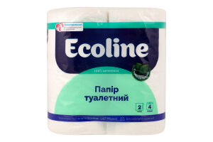 Папір туалетний білий 2шари 4шт Eco Line