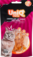 Снек д/котів UNIQ 50г слайси Курка/Котяча трава И179 (Пол)