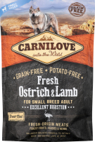 Корм д/собак дрібних порід Фреш з ягням та страусом сухий 1,5кг Карнілав