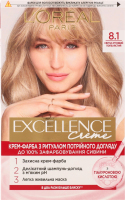 Крем-фарба Екселенс Крем 8.1 світло-русявий попелястий Лореаль