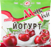Йогурт з наповнювачем Вишня 1,5% 400г п/е Milk Visit
