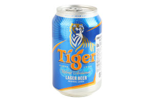 Пиво 330мл 5% светлое пастеризованное Tiger ж/б
