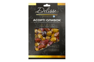 Ассорти оливок зеленые и каламата с косточками маринованные Delisse к/у 250г
